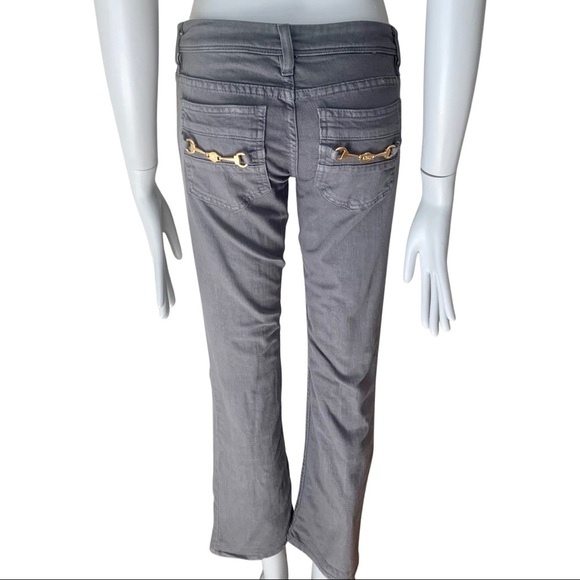 JUICY COUTURE Vintage Ultra Low Rise The Miller Fit Jeans Ankle Grey Horse Bit - Picture 7 of 16
